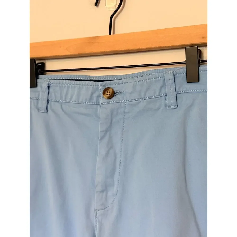 Crown & Ivy Mens Motion Flex Shorts Size 34 Blue Chino Stretch Preppy Cotton